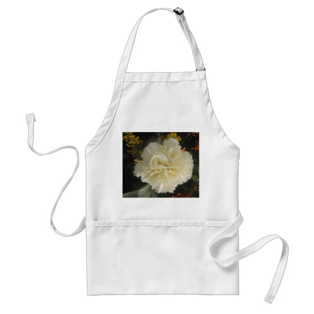Apron White Carnation Beauty (Front)