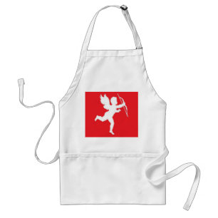Apron White Cupid On Red
