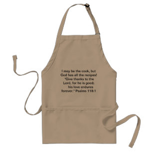 Apron with a clever saying and a Bible scripture