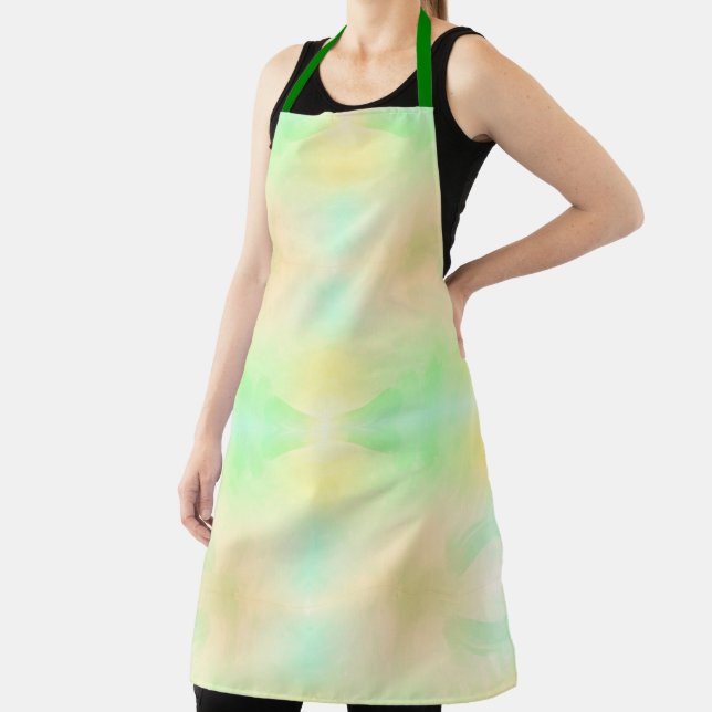 Apron with a soft, pastel tie-dye pattern  (Insitu)