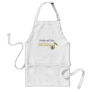 Apron with avocado and the inscription “mom”.