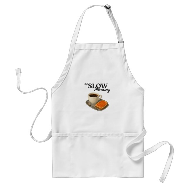 Apron with coffee and toast illustration (Front)