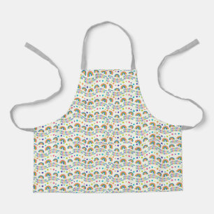 Apron with colourful animal pattern