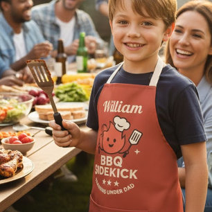 Apron with Custom Name BBQ Sidekick Kids 
