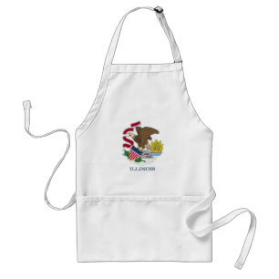 Apron with Flag of Illinois State, U.S.A.