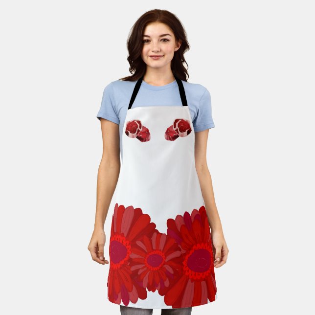 Apron with Floral Print and Pork Fabric.  (Worn)