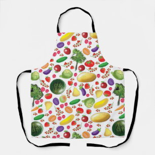 apron with fruits and vegetables for a vegetarian