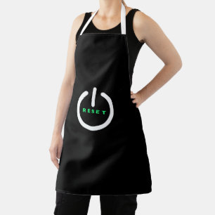 Apron with Reset Button with Custom Colour - Text