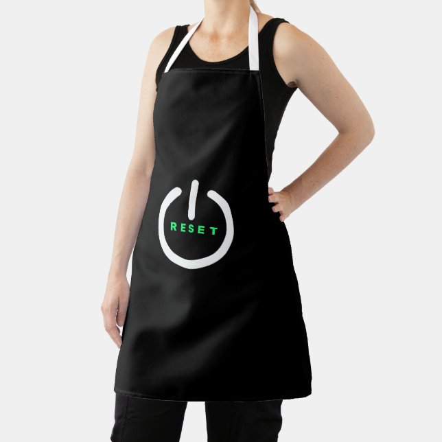 Apron with Reset Button with Custom Colour - Text (Insitu)