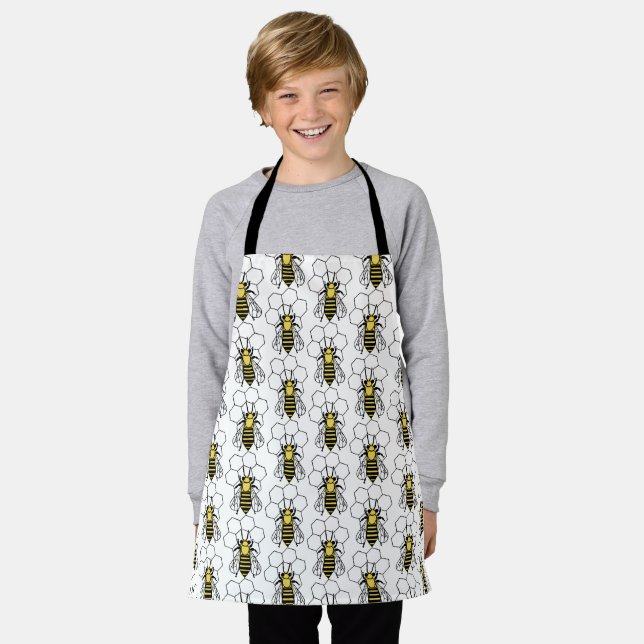 Apron - Yellow and Black Bees  (Worn)