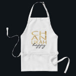 Aprons Chanukah Happy<br><div class="desc">A "Chanukah Happy" standard size apron. This "Chanukah Happy" makes a great host/hostess gift, too! Personalise by deleting text, "happy" and adding your own message. Choose your favourite font style, colour, and size for text. This design can also be created on the other size aprons and apron colour can be...</div>