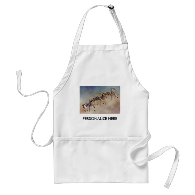 Aprons - Three Carousel Horses (Front)