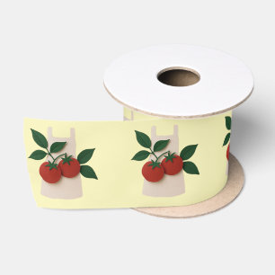 Aprons & Tomatoes Gift Ribbon — Foodie Lovers Satin Ribbon