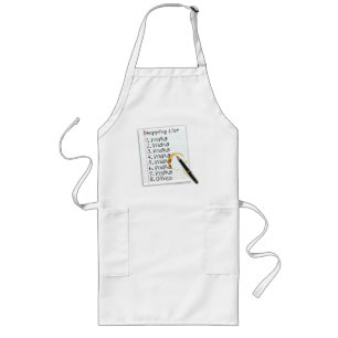 APRONS, VODKA SHOPPING LIST LONG APRON