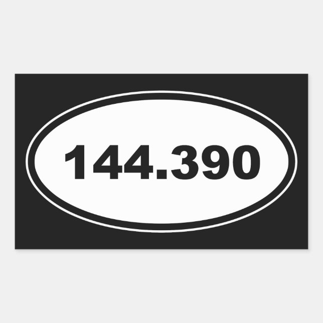 APRS Frequency 144.390 Amateur Ham Radio Rectangular Sticker (Front)