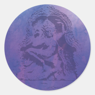 Apsara Purple Classic Round Sticker