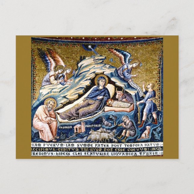 Apse:  3. Nativity of Christ by Pietro Cavallini Holiday Postcard (Front)