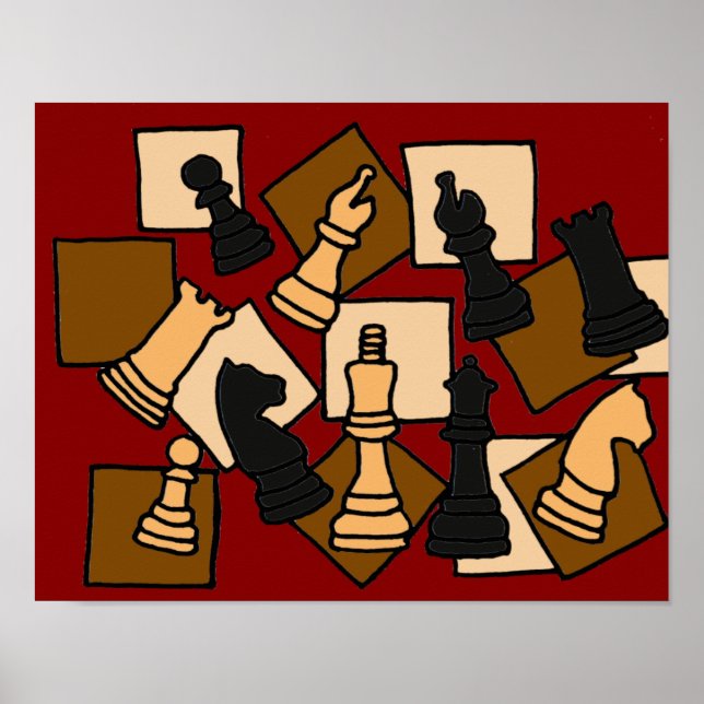 AQ- Abstract Art Chess Board Poster (Front)