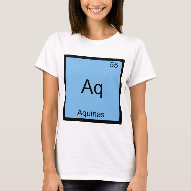 Aq - Aquinas Funny Element Chemistry Symbol Tee (Front)