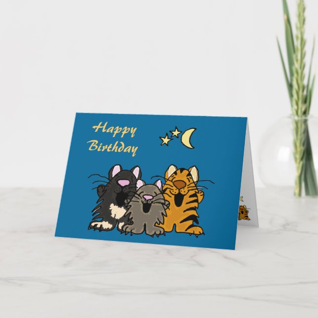 AQ- Cats Singing Birthday Card (Front)