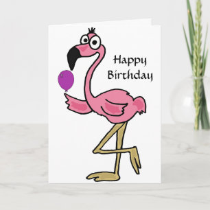 AQ- Funny Flamingo Birthday Card