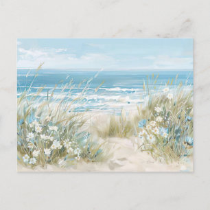 Aqaurell Illustration Beach landscape pastell Postcard