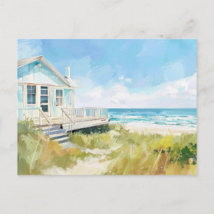 Aqaurell Illustration Beach landscape pastell Postcard