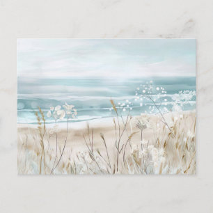 Aqaurell Illustration Beach landscape pastell Postcard