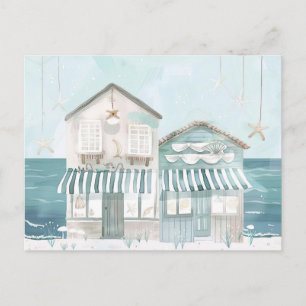Aqaurell Illustration Beach landscape pastell Postcard