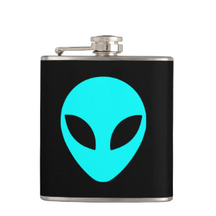 Aqua Alien Head Hip Flask