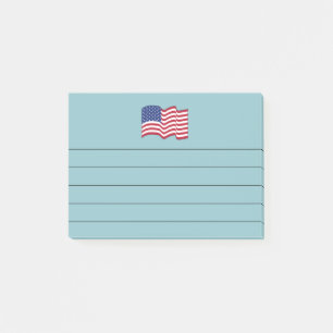 Aqua American Flag Post It Notes Gift