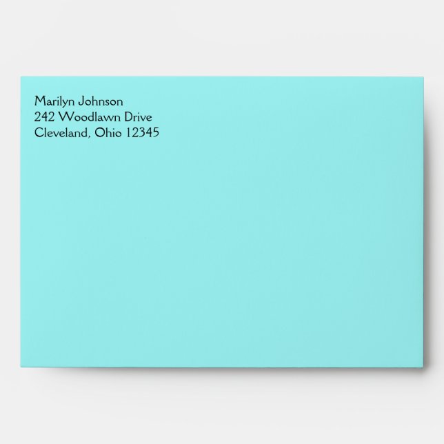 Aqua and Black Envelope for 5"x7" Sizes (Front)