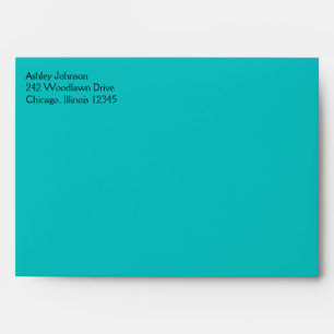 Aqua and Black Envelope for 5"x7" Sizes