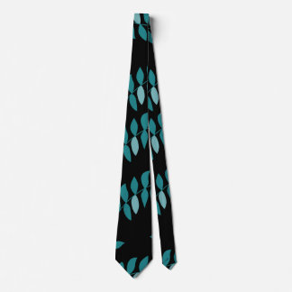 Aqua and Black Tropical jungle Throw Pillow Tie