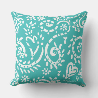 Aqua and blue pip pillow