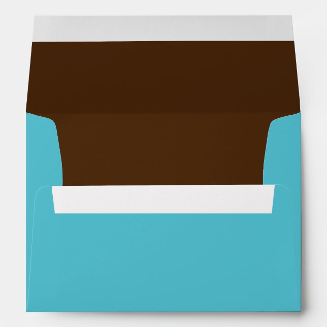 Aqua and Brown Lined Envelope (Back (Bottom))