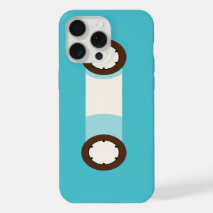 Aqua and Brown Retro Cassette Tape iPhone 15 Pro Max Case