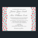 Aqua and Coral Polka Dot Wedding Invitation<br><div class="desc">Wedding invitation with aqua and coral polka dots. The perfect colour combination for a tropical destination wedding! Feel free to change the font style,  size and colour. Just add your own wedding details,  and make sure to look for the other coordinating products and colours in this collection!</div>