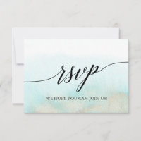 Aqua and Gold Beach Song Request RSVP Card