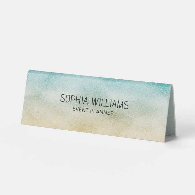 Aqua and Gold Ombre Foil (Front)