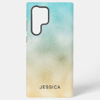 Aqua and Gold Ombre Foil