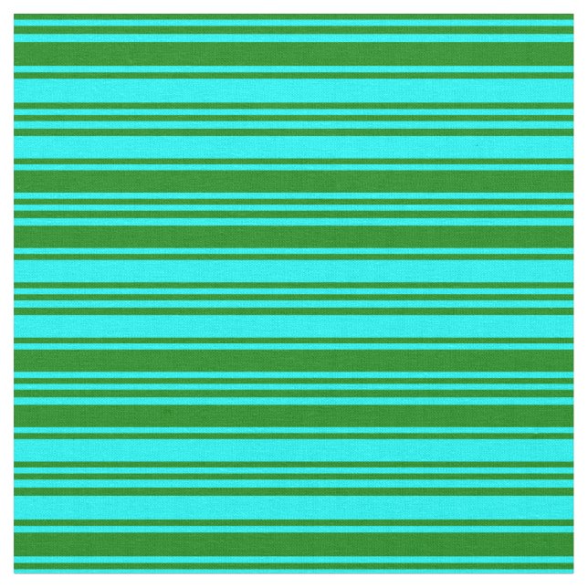 Aqua and Green Lines Fabric (Close Up)