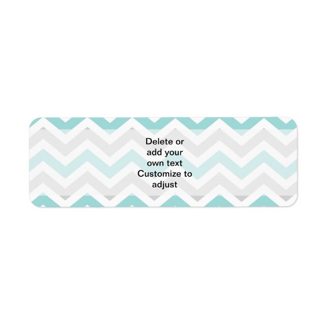 Aqua and grey chevron pattern return address label (Front)