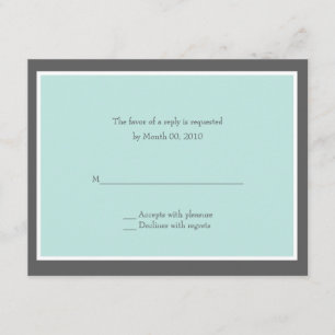 Aqua and Grey Reply cards