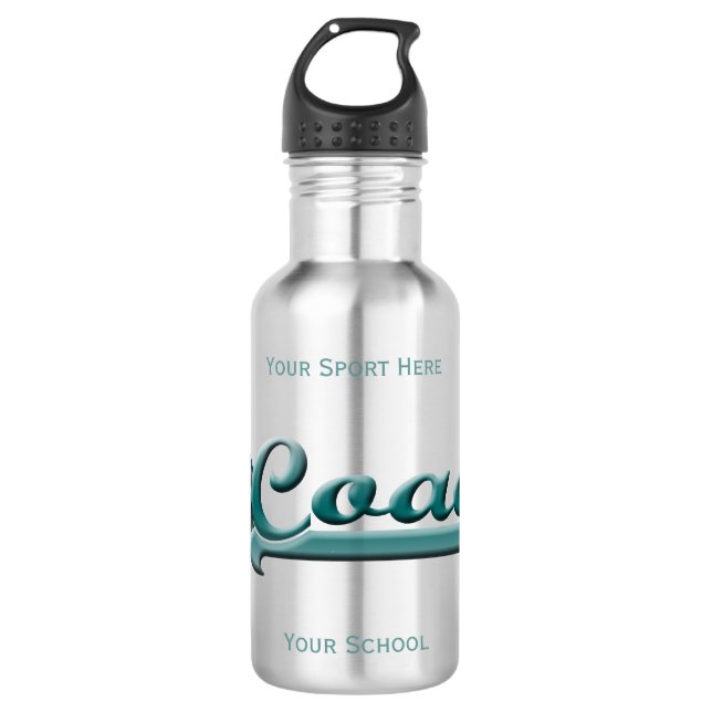 Aqua and Grey Star Coach Liberty Bottle (Front)