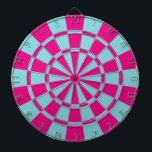 Aqua And Hot Pink Dartboard<br><div class="desc">Aqua And Hot Pink Dart Board</div>