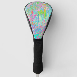 Aqua and Hot Pink Sunrise in My Rubio Garden Golf Head Cover