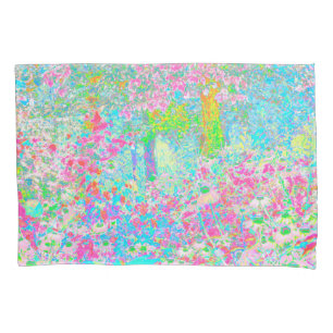 Aqua and Hot Pink Sunrise in My Rubio Garden Pillowcase