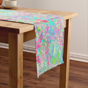 Aqua and Hot Pink Sunrise in My Rubio Garden Short Table Runner