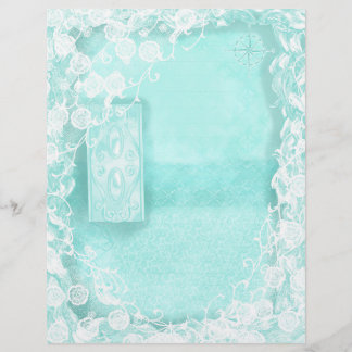 Aqua and Lace Junk Journal Custom Letterhead